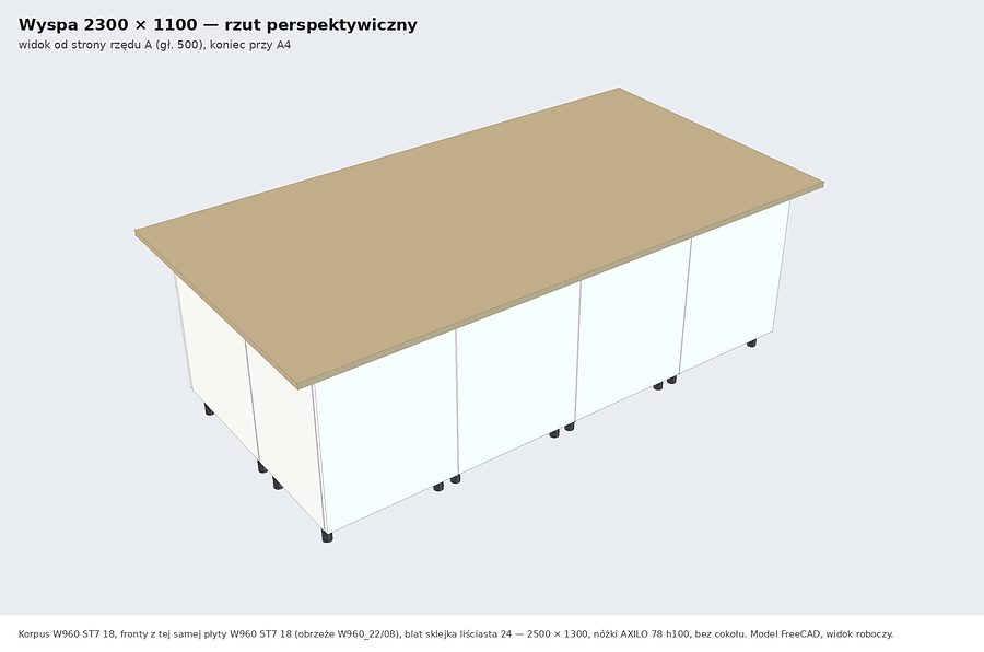Render wyspy od strony rzędu A